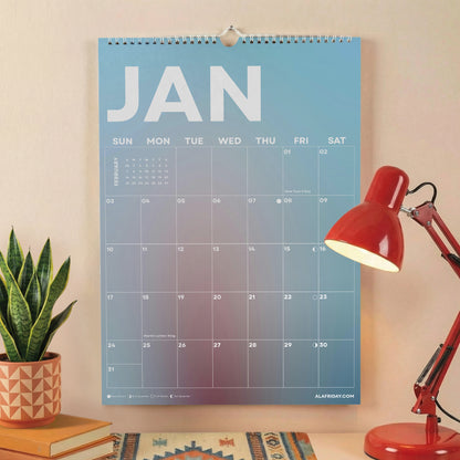 2027 Gradient Wall Calendar, Recycled Paper