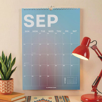 2026-2027 Gradient Wall Calendar | Academic Year Planner for Students & Teachers | A4 & A3 | Recycled Paper