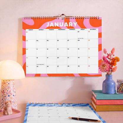 2027 Wall Calendar: Abstract Design, Recycled Paper