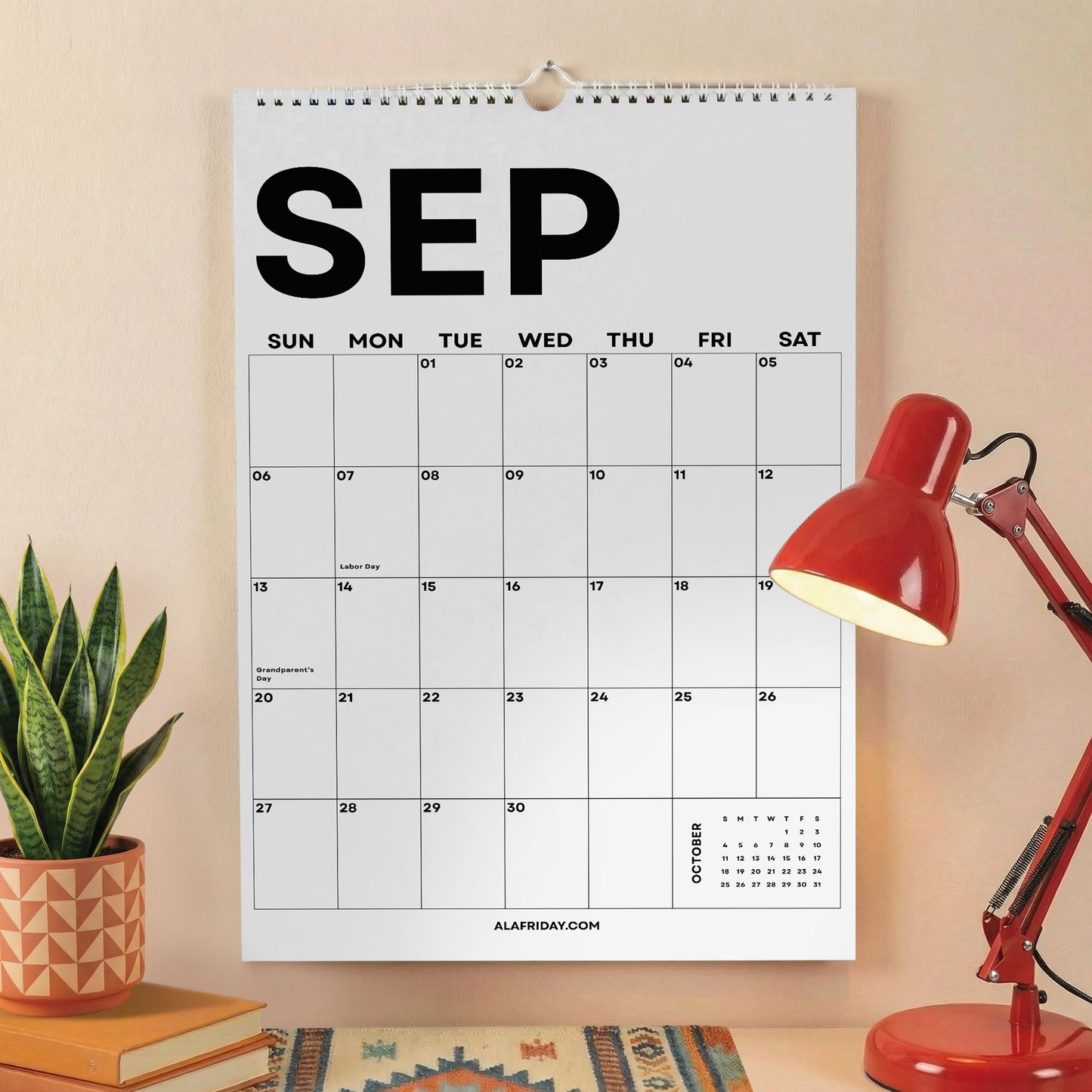 2026-2027 Minimalist Wall Calendar | Academic Year Planner for Students & Teachers | A4 & A3 | Recycled Paper
