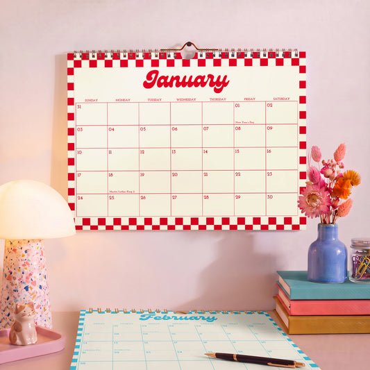 2027 Wall Calendar: Vintage Color, Recycled Paper