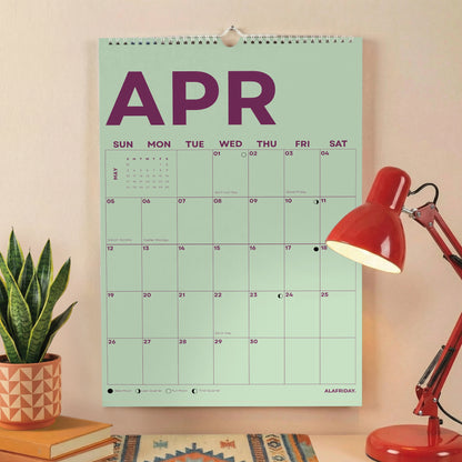 2026 Pastel Color Calendar, Recycled Paper