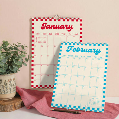 2027 Wall Calendar, Vintage Design, Recycled Paper