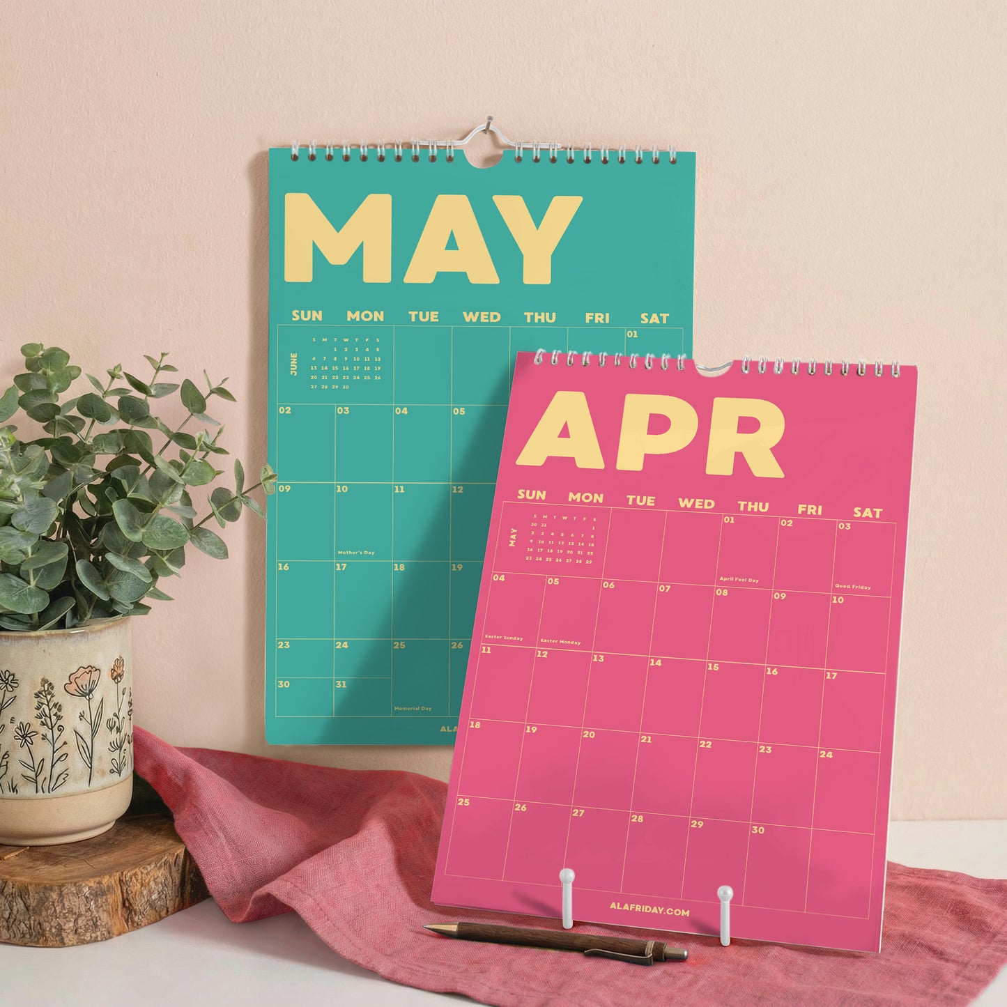 2026–2027 Academic Year Calendar, Pastel Color, August Start