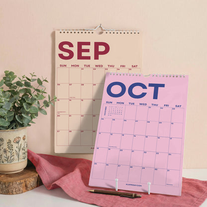 2026-2027 Pastel Wall Calendar | Academic Year Planner for Students & Teachers | A4 & A3 | Recycled Paper