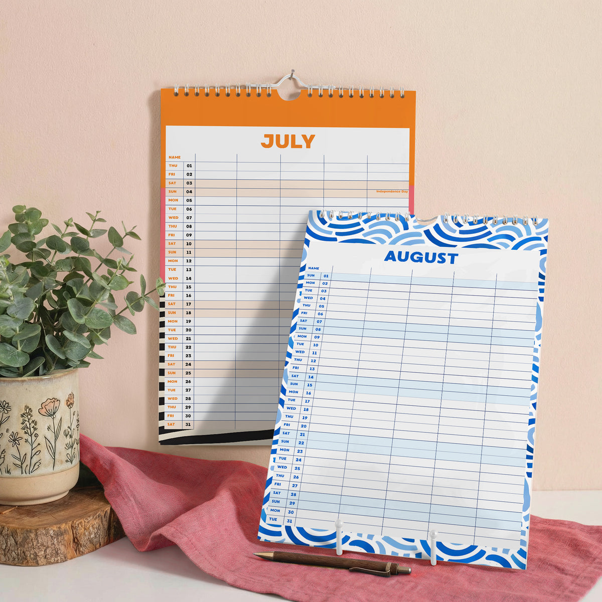 2027 Abstract Family Planner, 5 Column Planner, Family Organizer, Recycle Paper