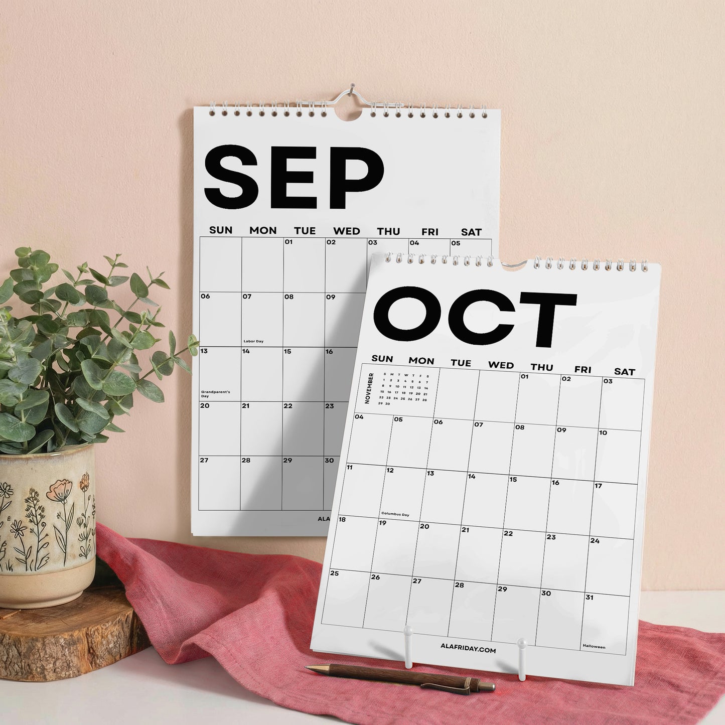 2026-2027 Minimalist Wall Calendar | Academic Year Planner for Students & Teachers | A4 & A3 | Recycled Paper