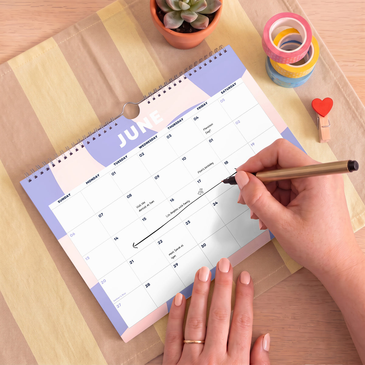 2027 Wall Calendar: Abstract Design, Recycled Paper