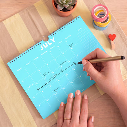 2027 Wall Calendar: Colorful Design, Recycled Paper