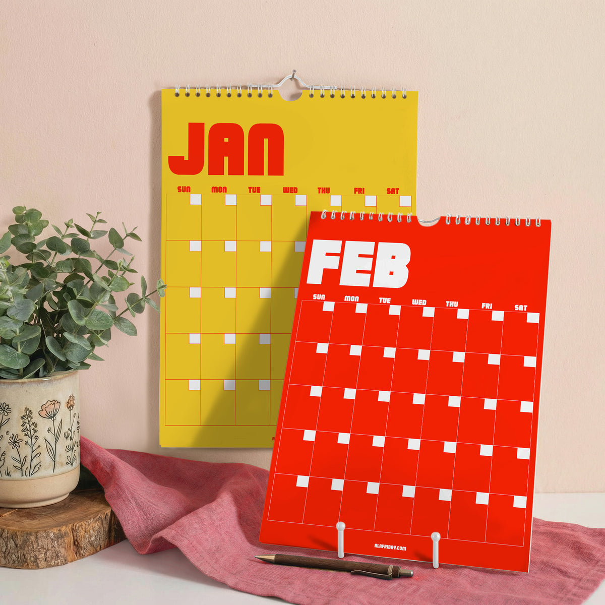 Retro Undated Wall Planner, Recycled Paper