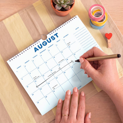 2027 Wall Calendar: Pastel Color, Recycled Paper