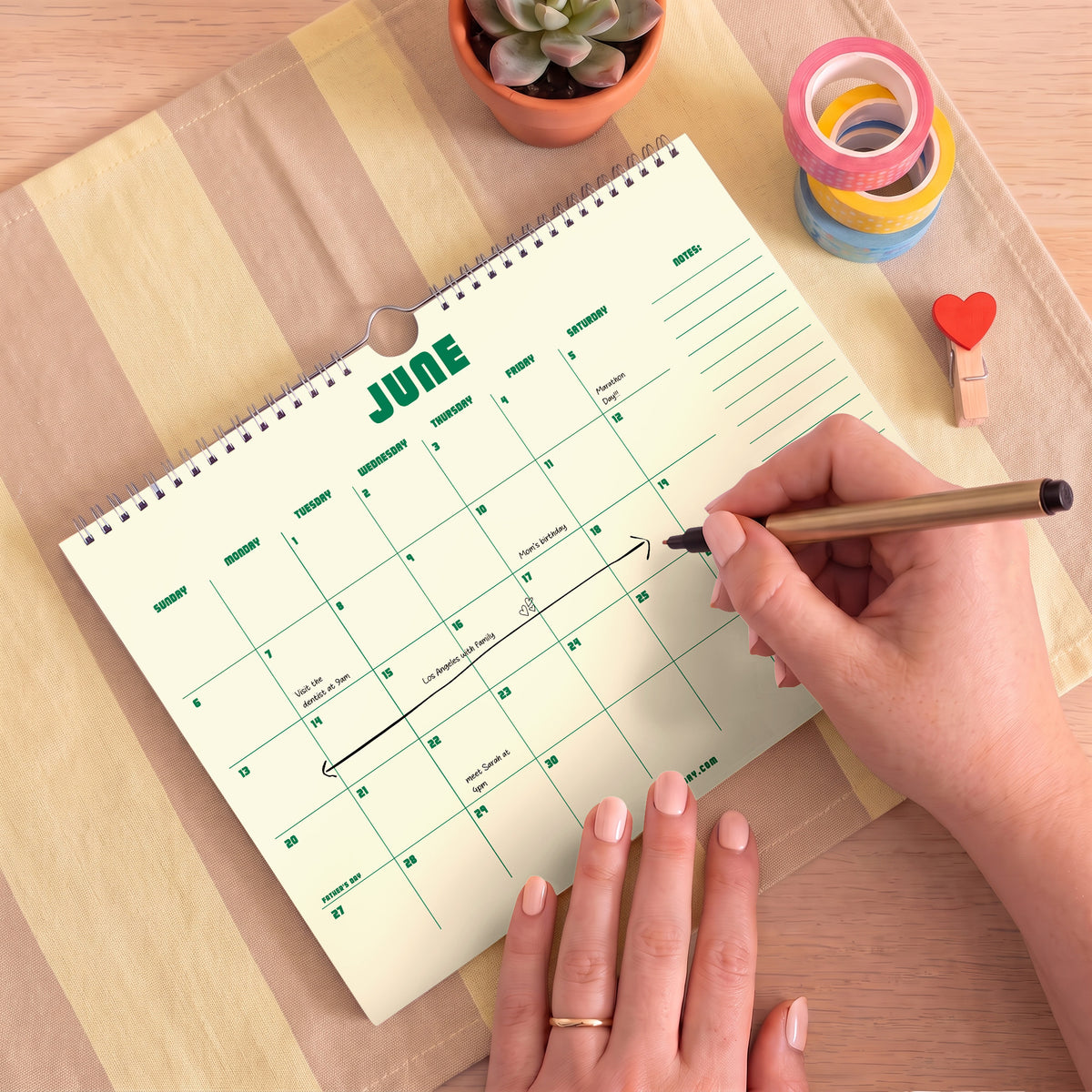 2027 Wall Calendar: Retro Color, Recycled Paper