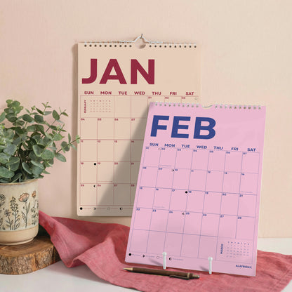 2026 Pastel Color Calendar, Recycled Paper