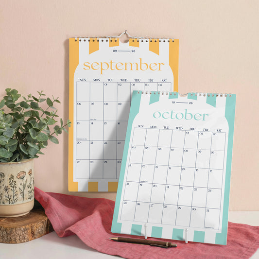 2026-2027 Colorful Wall Calendar | Academic Year Planner for Students & Teachers | A4 & A3 | Recycled Paper