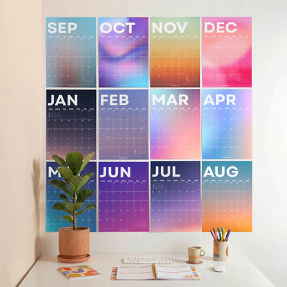 2026-2027 Academic Year Large Monthly Planner, September Start, Gradient Design