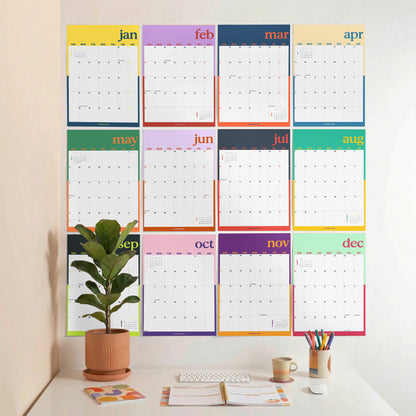 2027 Wall Calendar, Bright Color Design, Recycled Paper