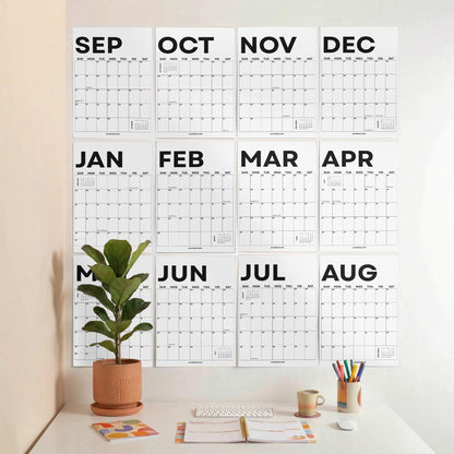 2026-2027 Academic Year Large Monthly Planner, September Start, Minimalist Design