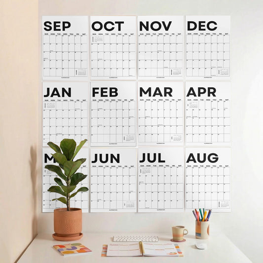 2026-2027 Academic Year Large Monthly Planner, September Start, Minimalist Design