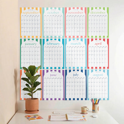 2026-2027 Academic Year Large Monthly Planner, September Start, Pattern Colorful Design