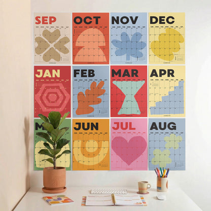 2026–2027 Academic Year Calendar, Colorful Shapes, August Start