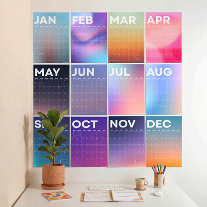 2027 Gradient Wall Calendar, Recycled Paper