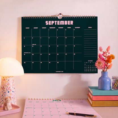 2027 Wall Calendar: Retro Color, Recycled Paper