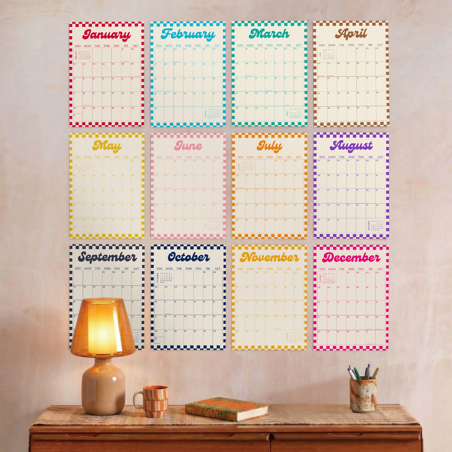 2027 Wall Calendar, Vintage Design, Recycled Paper