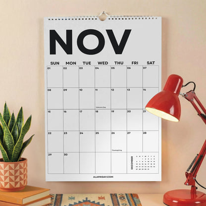 2026–2027 Academic Year Calendar, Minimalist, August Start