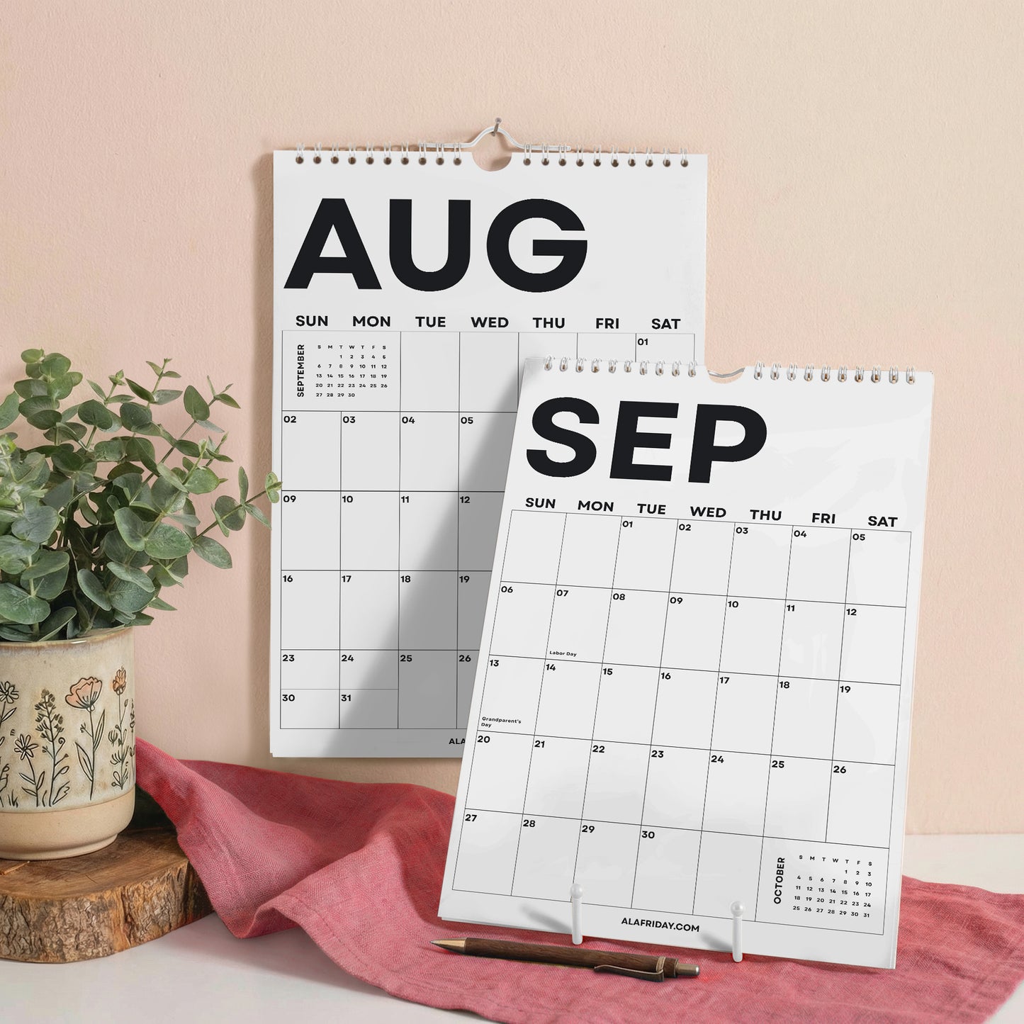 2026–2027 Academic Year Calendar, Minimalist, August Start