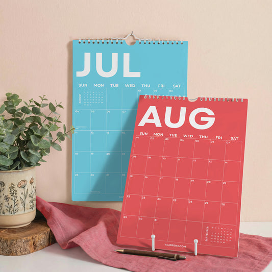 2027 Wall Calendar, Colorful Design, Recycled Paper