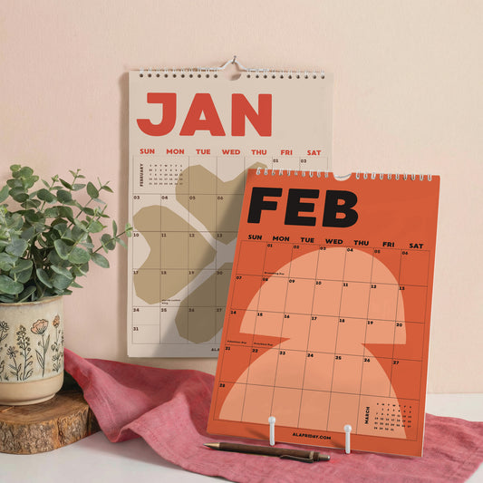 2027 Wall Calendar, Earth Design, Recycled Paper