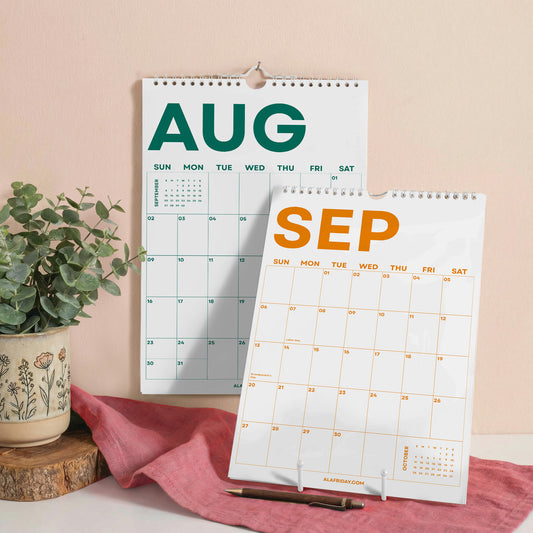 2026–2027 Academic Year Calendar, Bright Color, August Start