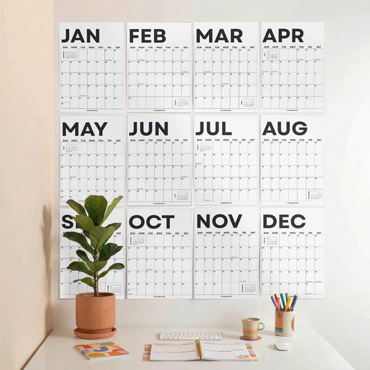 2027 Wall Calendar, Minimalist Color, Recycled Paper