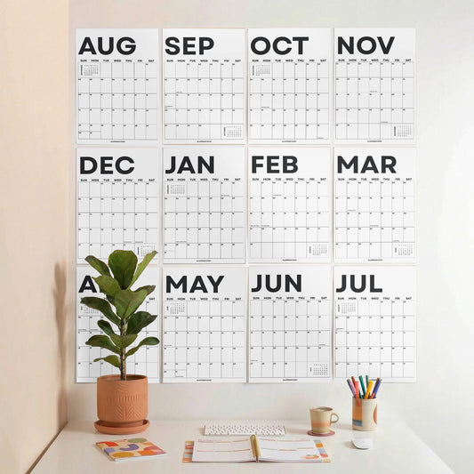 2026–2027 Academic Year Calendar, Minimalist, August Start