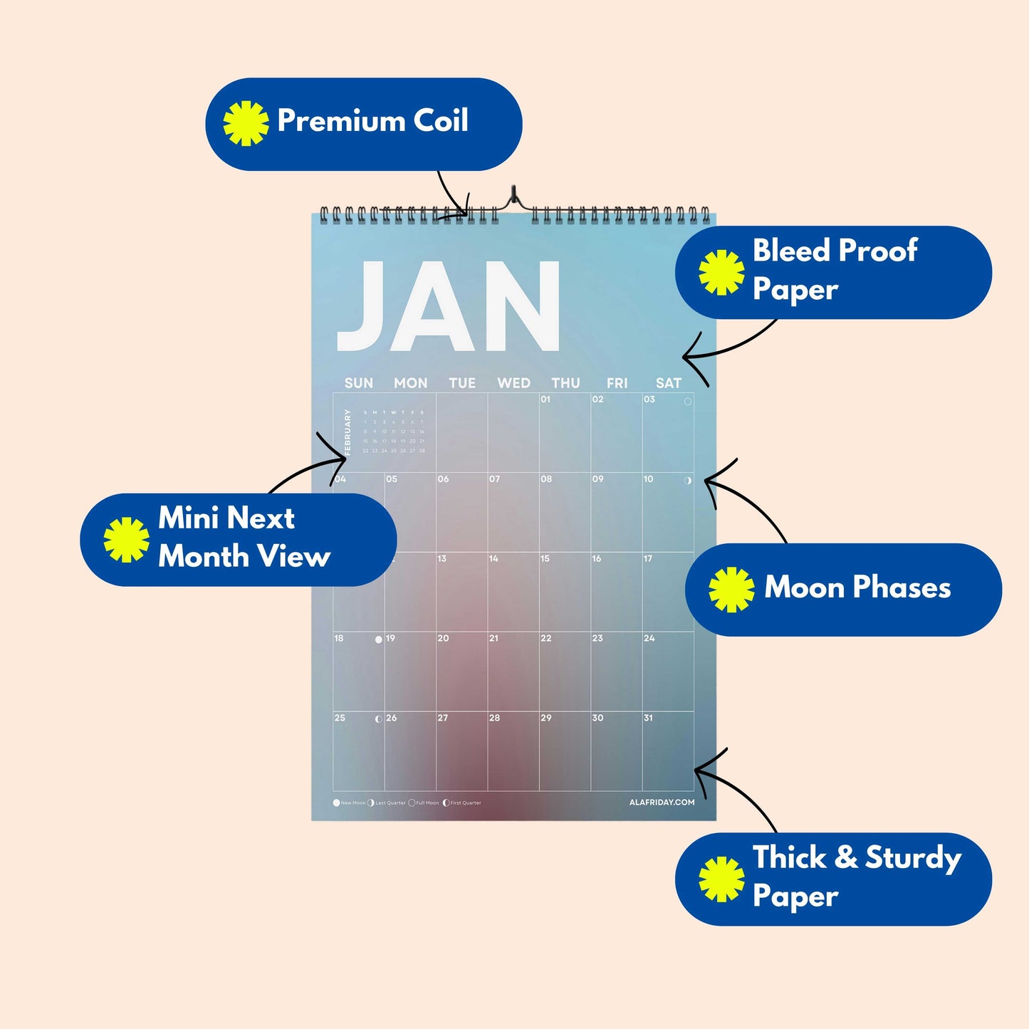 2026 Gradient Calendar, Recycled Paper