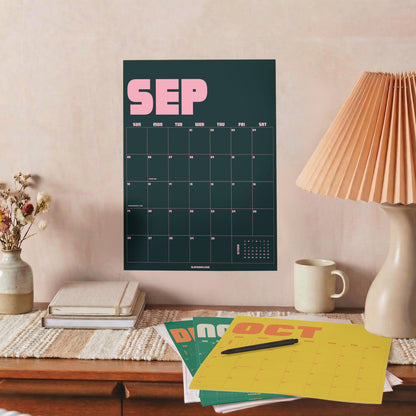 2027 Retro Wall Calendar, Recycled Paper