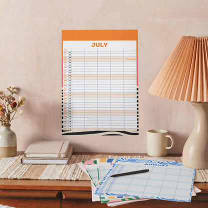 2027 Abstract Family Planner, 5 Column Planner, Family Organizer, Recycle Paper
