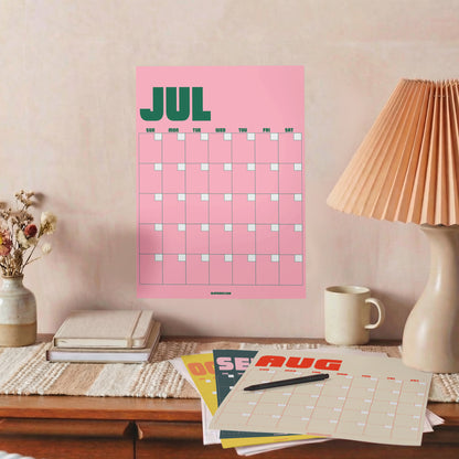 Retro Undated Wall Planner, Recycled Paper