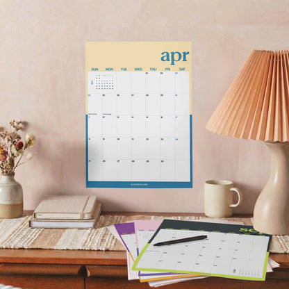 2027 Wall Calendar, Bright Color Design, Recycled Paper