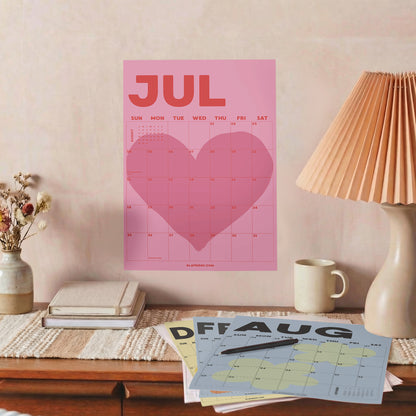 2026–2027 Academic Year Calendar, Colorful Shapes, August Start