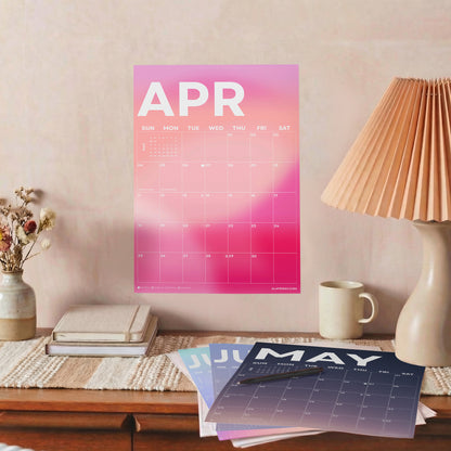 2027 Gradient Wall Calendar, Recycled Paper