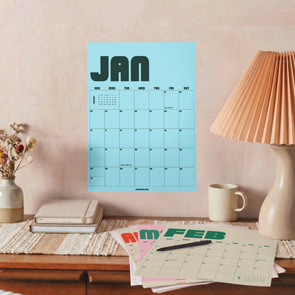 2026-2027 Retro Academic Year Large Monthly Planner, September Start, Recycle Paper