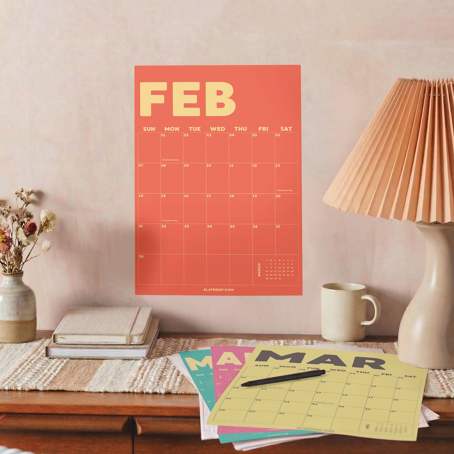 2026–2027 Academic Year Calendar, Pastel Color, August Start
