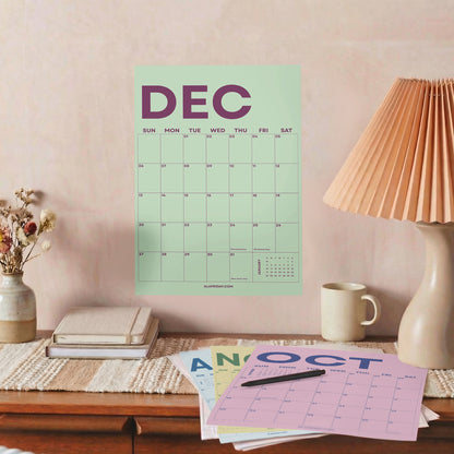 2026-2027 Academic Year Large Monthly Planner, September Start, Pastel Minimalist Design