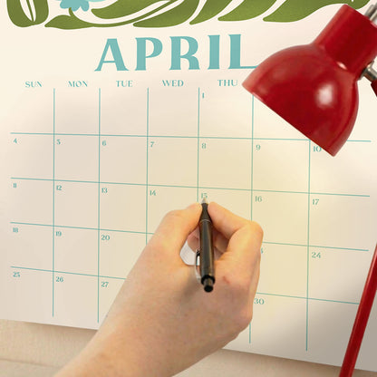 2027 Wall Calendar, Retro Flowers Design, Recycled Paper