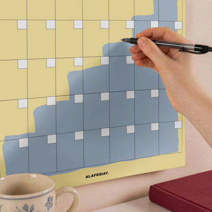 Earth Colorful Undated Wall Planner: Perpetual Monthly Calendar, Recycled Paper