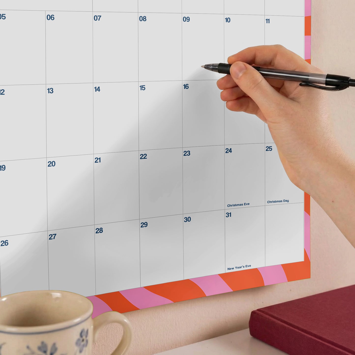 2027 Wall Calendar, Retro Art Design, Recycled Paper