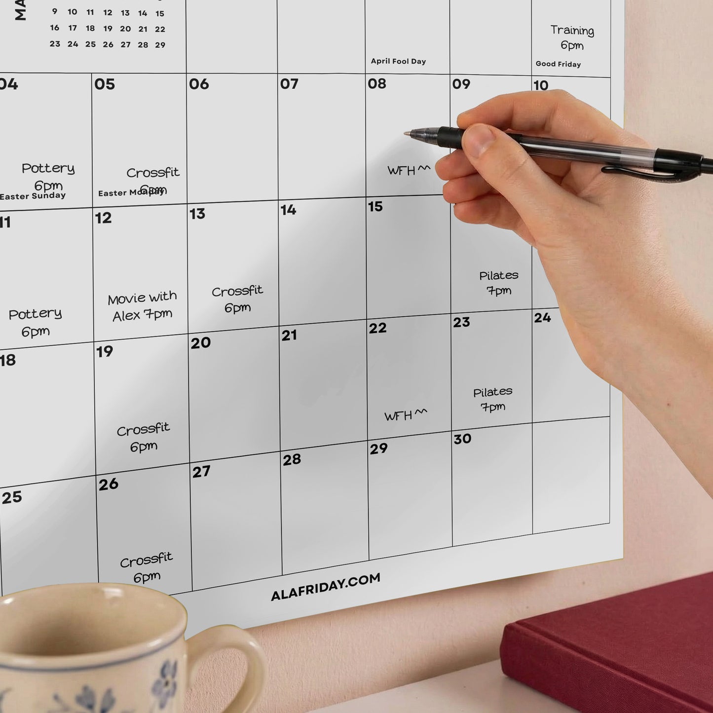 2026-2027 Minimalist Wall Calendar | Academic Year Planner for Students & Teachers | A4 & A3 | Recycled Paper