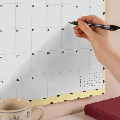 2027 Wall Calendar, Polkadot Design, Recycled Paper