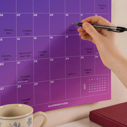 2026-2027 Gradient Wall Calendar | Academic Year Planner for Students & Teachers | A4 & A3 | Recycled Paper